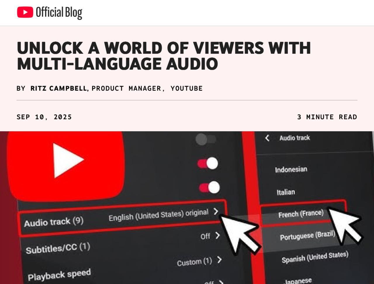 YouTube внедряет автоматический перевод видео на 31 язык
